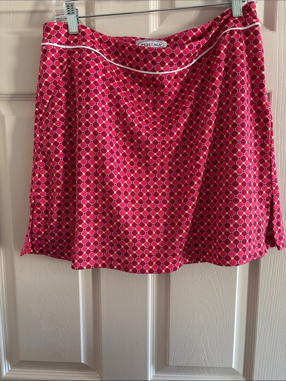 Pink Geometric Print A-Line Skirt